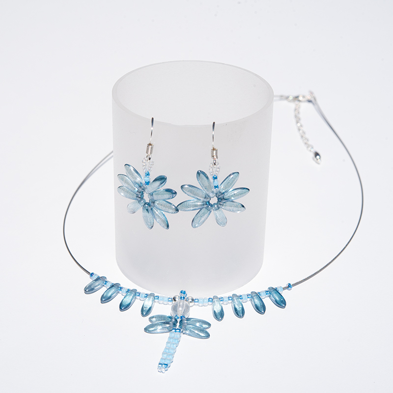 Crystal Blue Dragonfly pendant