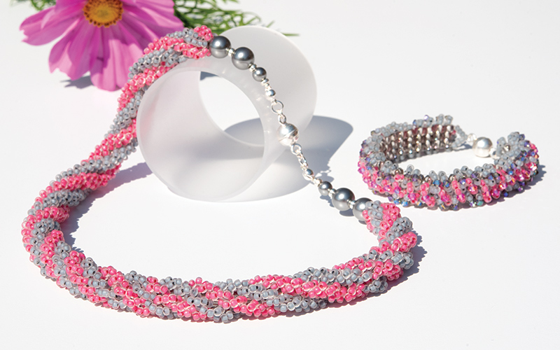 Beaded Rope Necklace & Beaded bracelet