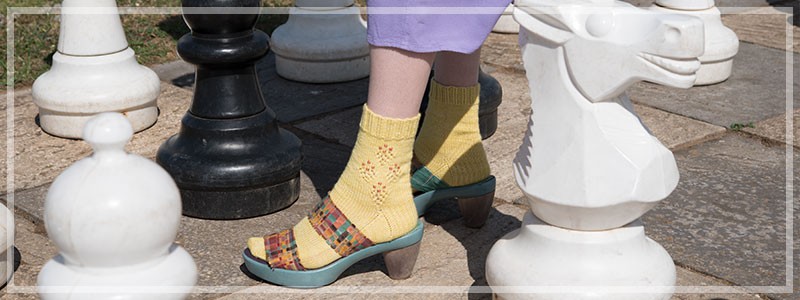 A Hand Knitted Beaded Sock for English Summer Days