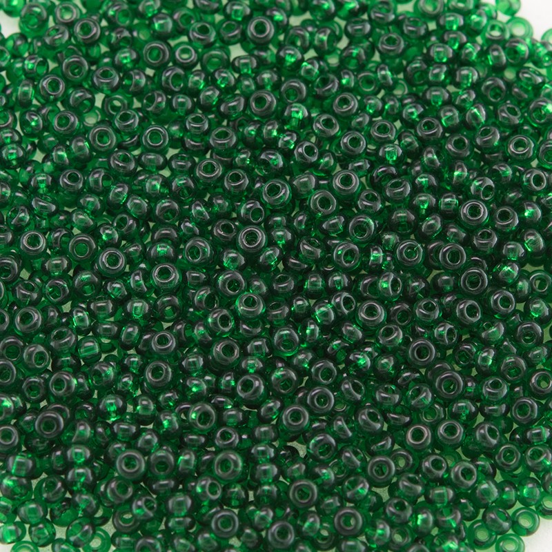 Preciosa Czech glass seed bead 15/0 Dark Green Transparent glass •  Boundless Beads