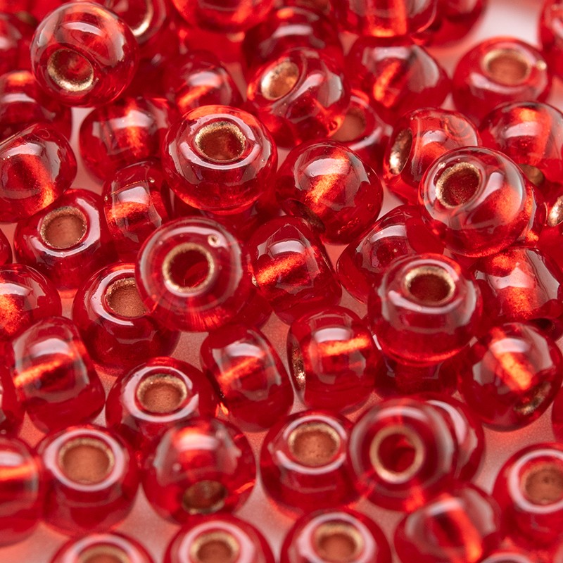 2mm Red Glass Rocaille Seed Beads by hildie & jo