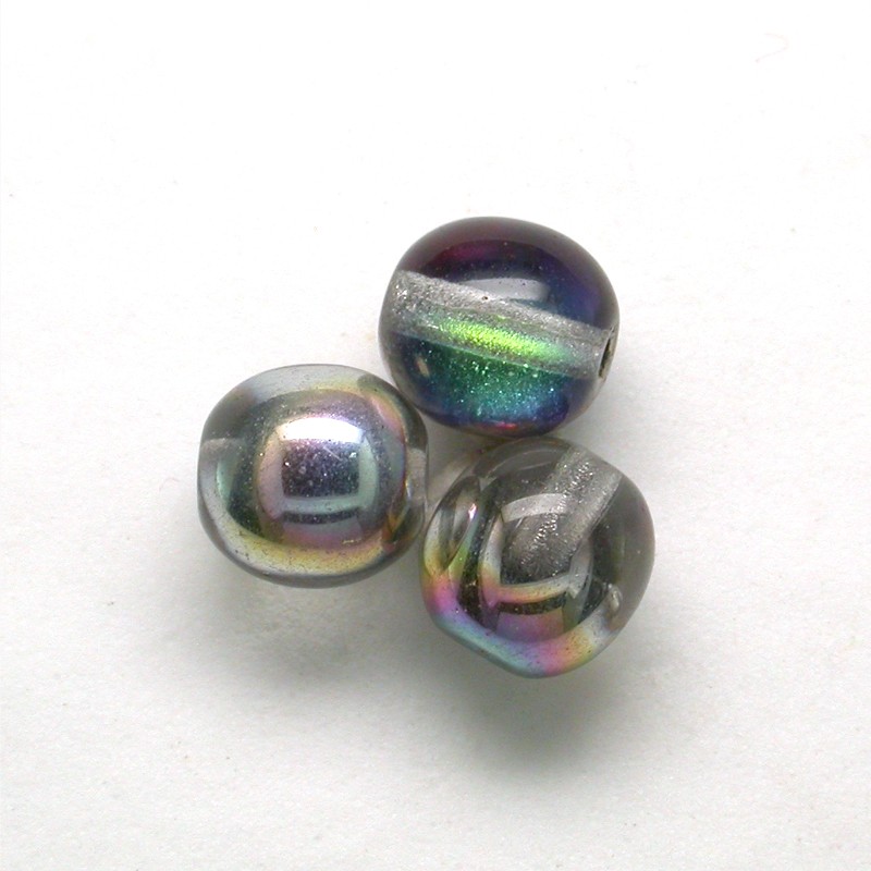 25 Preciosa Czech Glass Druk Roller Beads – 7x9mm, Chalk White Opaque