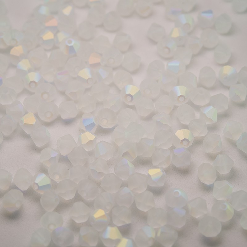 Swarovski 5301 Bead 4mm Crystal AB Matt Bicone • Boundless Beads