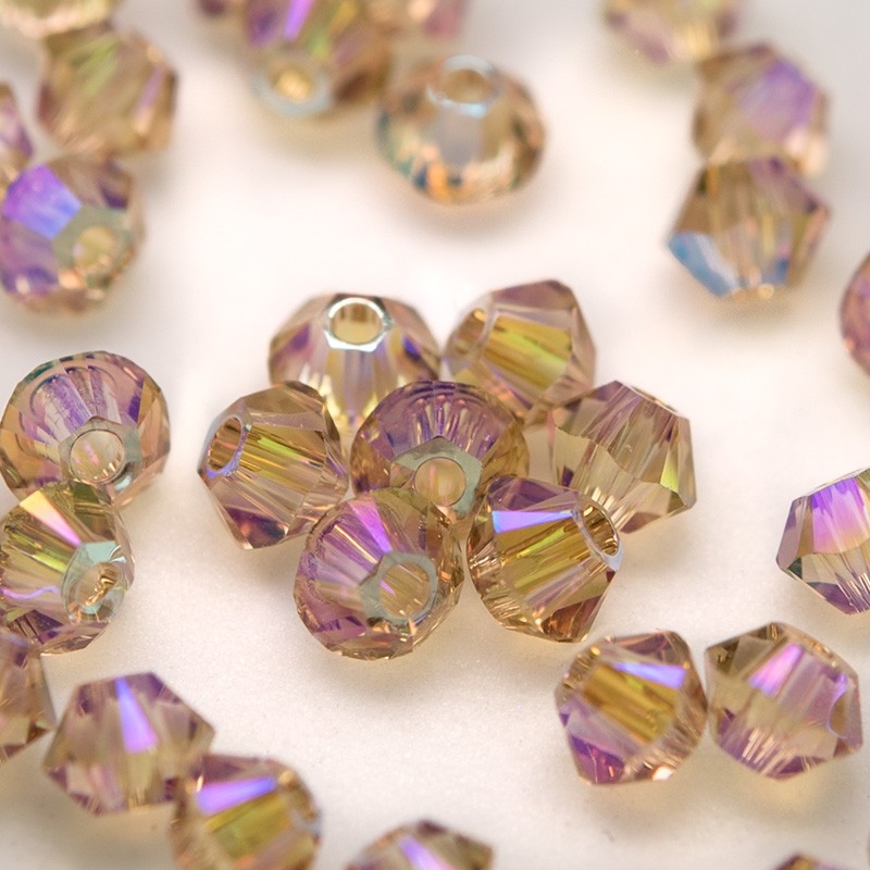 Swarovski 5328 Xilion Bead 3mm Light Colorado Topaz (246) Shimmer2 Bicone.