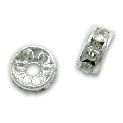 Premium quality 4/5mm rondelles with Swarovski crystal and a silver plated finish
