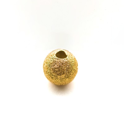 .925 Gold Finish sterling Silver 6mm Stardust Bead with 1.5mm Hole
