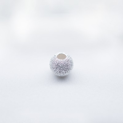 .925 Sterling Silver 4mm Stardust Bead with 1.5mm Hole