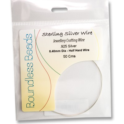 .925 Sterling Silver Half Hard Wire 0.4mm Dia -Retail system