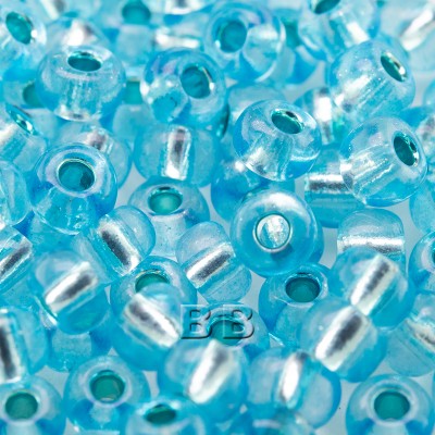 Aqua silver lined size 5/0 seed beads- Retail system