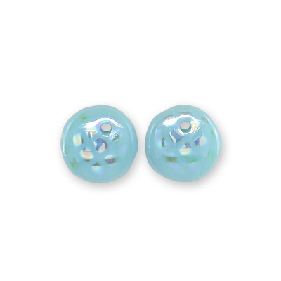 Aquamarine 6mm Peacock glass bead drop