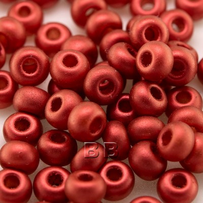 Brushed Red Metallic size 5/0 seed beads- Retail system