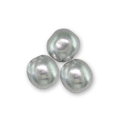 Brushed Silver metallic 6mm round Czech glass druk beads