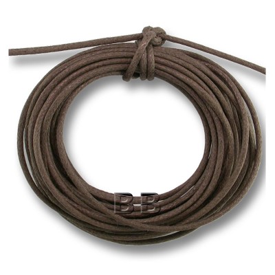Chocolate Polished Cotton Cord 1.00mm Dia - Retail system