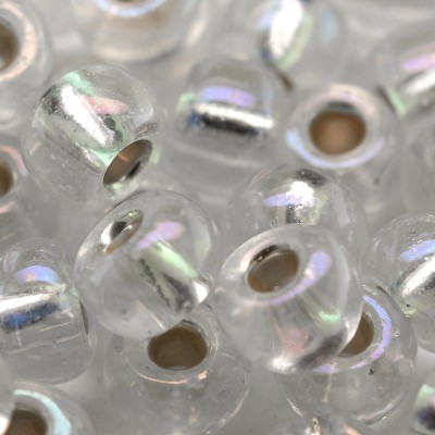 Clear Iris Rainbow silver lined size 32/0 seed beads - Retail system