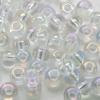 Clear iris rainbow size 5/0 seed beads- Retail system
