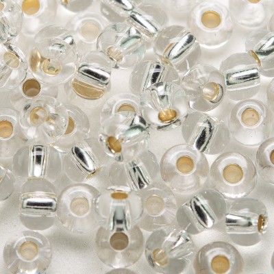 Clear silver lined size 5/0 seed beads- Retail system