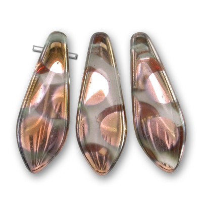 Clear with Copper 5x16mm dagger beads - Retail system