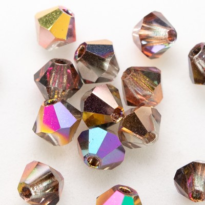 Czech Crystal Bohemica Bicone Bead 4mm Crystal (030) Mixed Copper