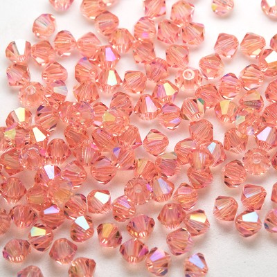 Czech Crystal Bohemica Bicone Bead 4mm Rose Peach (730) Radiance2