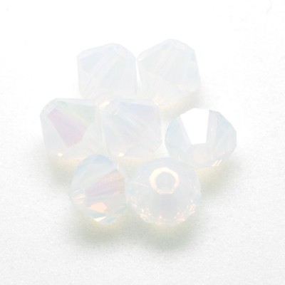 Czech Crystal Bohemica Bicone Bead 4mm White Opal (010) Radiance2