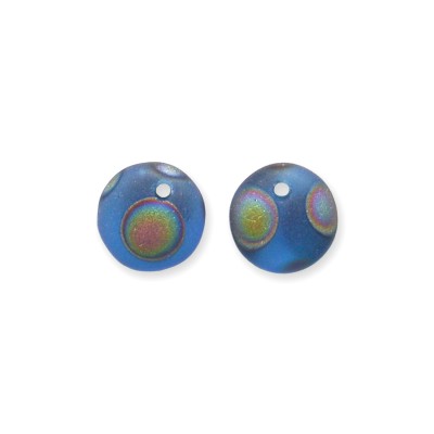 Dark Blue Matt 6mm Peacock glass bead drop