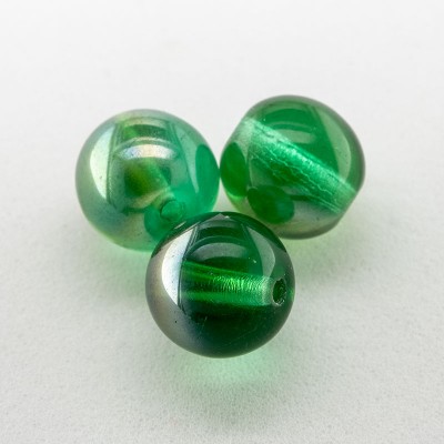 Fern Green 8mm round Czech glass druk beads