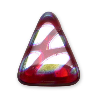 Fuchsia Peacock Triangle 15x19mm Pressed Glass bead - Retail system