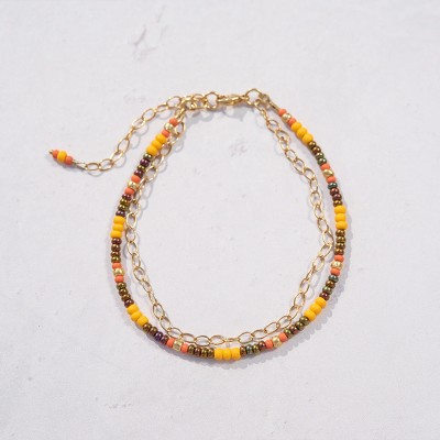 Golden Amber Czech Glass - Essence Bracelet