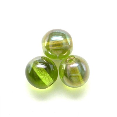 Green Oasis 6mm round Czech glass druk beads