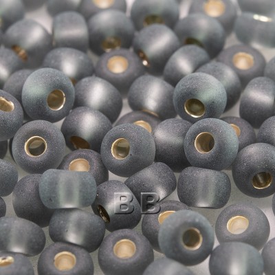 Grey matt silver lined size 5/0 seed beads - Retail system