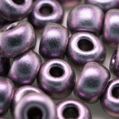 Lilac-blu metallic coated glass, size 32/0 seed beads - Retail system