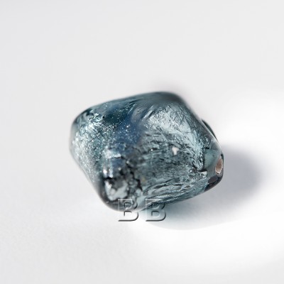 Montana 12x12mm Diamond Cushion Silver foil Czech glass Lampwork Bead
