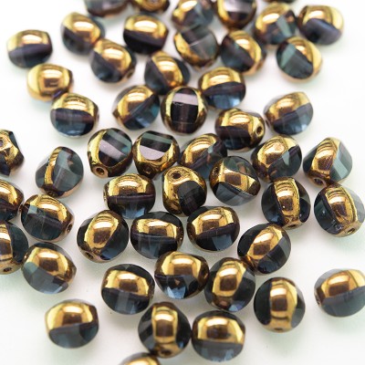 Montana 8mm Tricon Cut, Golden Finished Fire Polished Glass Bead
