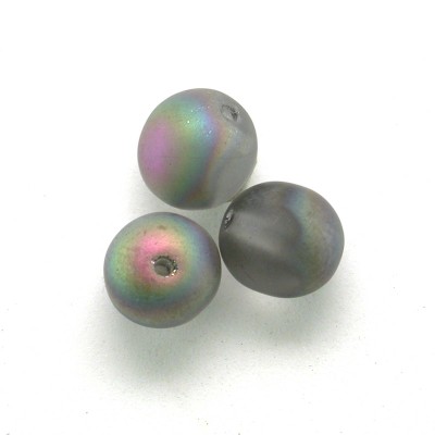 Moonbow Matt 6mm round Czech glass druk beads
