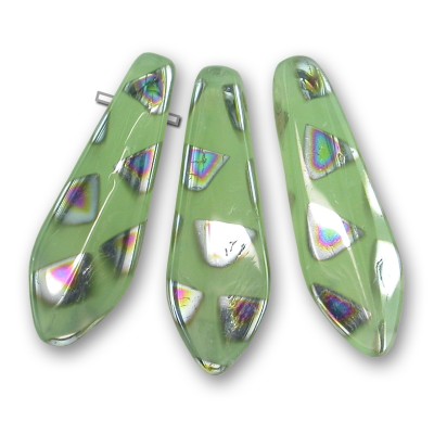 Opal Pale Green Peacock 5x16mm dagger bead