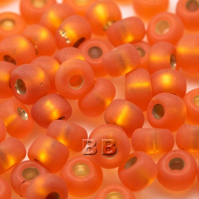 Orange matt silver lined size 5/0 seed beads- Retail system