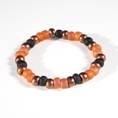 Orla - Orange Rust - Czech Glass Bead Bracelet