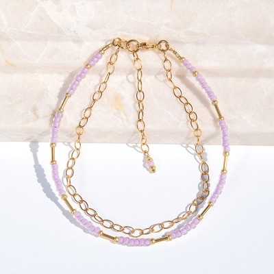 Pink Lavender Czech Glass - Essence Bracelet