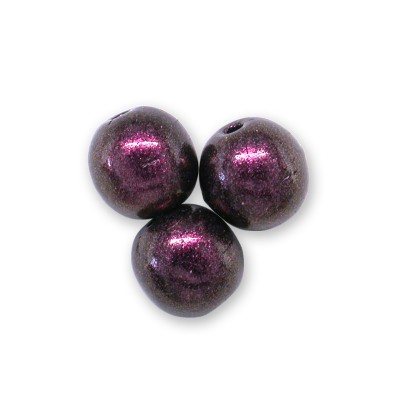 Plumy-Haze two-tone metallic 6mm round Czech glass druk beads