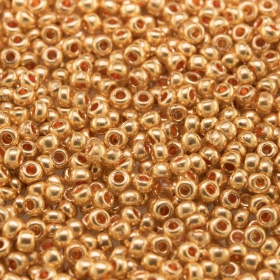 Preciosa 50 Grams Czech glass seed bead 11/0 Bright Gold Metallic