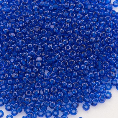 Preciosa Czech glass CHARLOTTE seed bead 13/0 Electric Blue Transparent glass