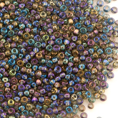 Preciosa Czech glass CHARLOTTE seed bead 13/0 Grey transparent rainbow charlotte