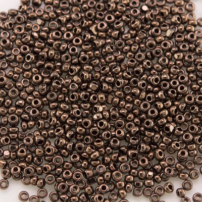 Preciosa Czech glass CHARLOTTE seed bead, size 15/0 Burgundy Bronze coated Metallic