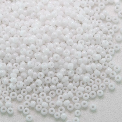 Preciosa Czech glass CHARLOTTE seed bead, size 15/0 Chalk White glass