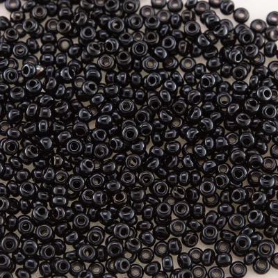 Preciosa Czech glass CHARLOTTE seed bead, size 15/0 Jet Black glass
