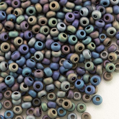 Preciosa Czech glass seed bead 11/0 Black Iris Matt Metallic