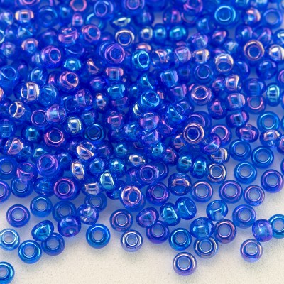 Preciosa Czech glass seed bead 11/0 Blue transparent rainbow