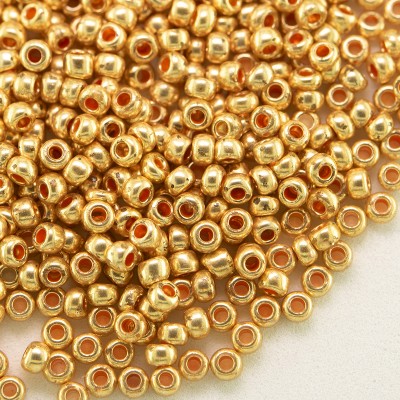 Preciosa Czech glass seed bead 11/0 Bright Gold Metallic