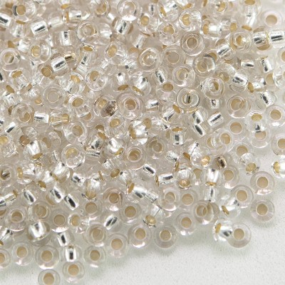 Preciosa Czech glass seed bead 11/0 Clear glass silver lined