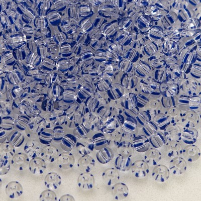 Preciosa Czech glass seed bead 11/0 Clear with blue stripe